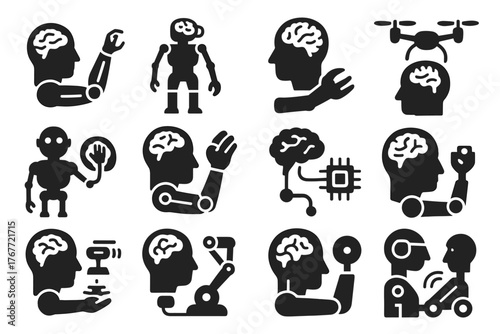 Controller icon icons robotics neural navigation ai prosthetic industrial unit vector exoskeleton