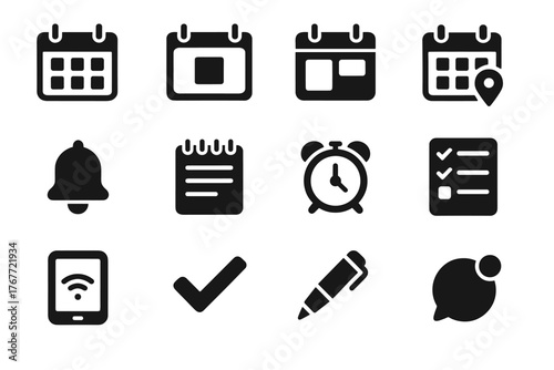 Date mark vector task alarm calendar smart sync icon marker notification