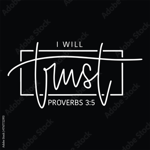 I Will Trust Typography Bible Verse Icon