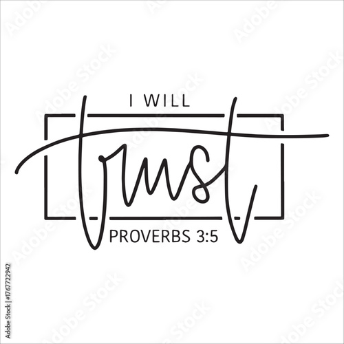 I Will Trust Typography Bible Verse Icon
