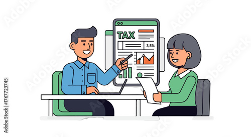 Accounting Meeting Discussing Taxes and Financials With The Client In A Modern Designed Office