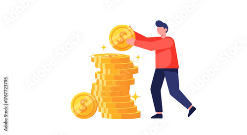 Accumulation Of Wealth: Illustrative Depiction Of Monetary Gains And Financial Success