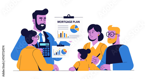 Advisors Presenting Mortgage Plan Details to Clients And Discussing Financial Strategies