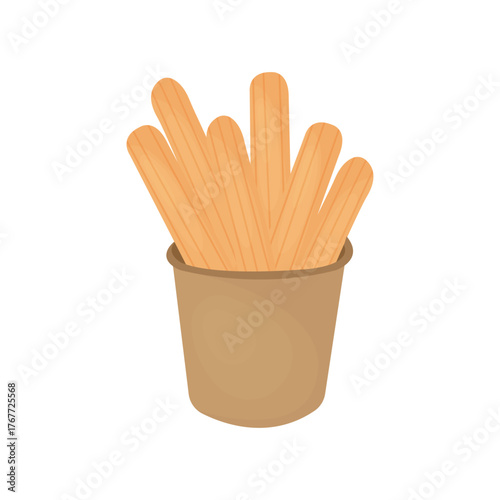 vector churros snack, sweet food