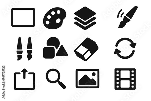 Vector set sketchbook export shape reference color redo layer brush tool icon