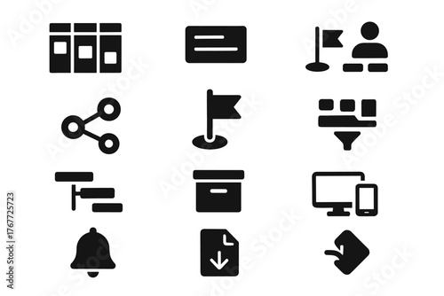 Links project sync archive icon timeline icons organizer kanban progress flags bar