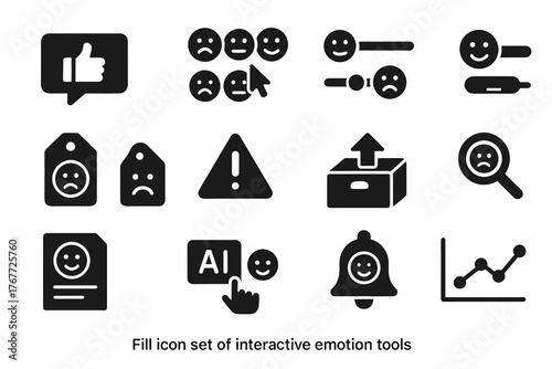 Suggestion vector feedback emotion tag button icon selector icons panel interactive