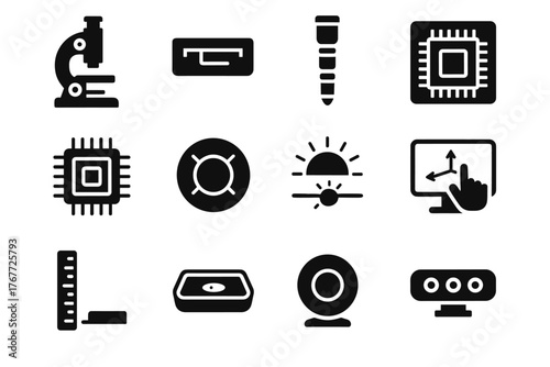 Equipment knob vector chip button measurement digital icon lab body ar slide