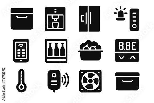 Shelf icon sensor freezer vector fridge interactive panel digital module led refrigerator