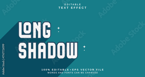 Editable text style effect - Long Shadow text style theme.