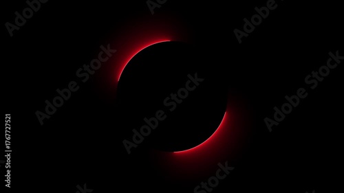 Animated abstract background vibrant green neon line on red color.