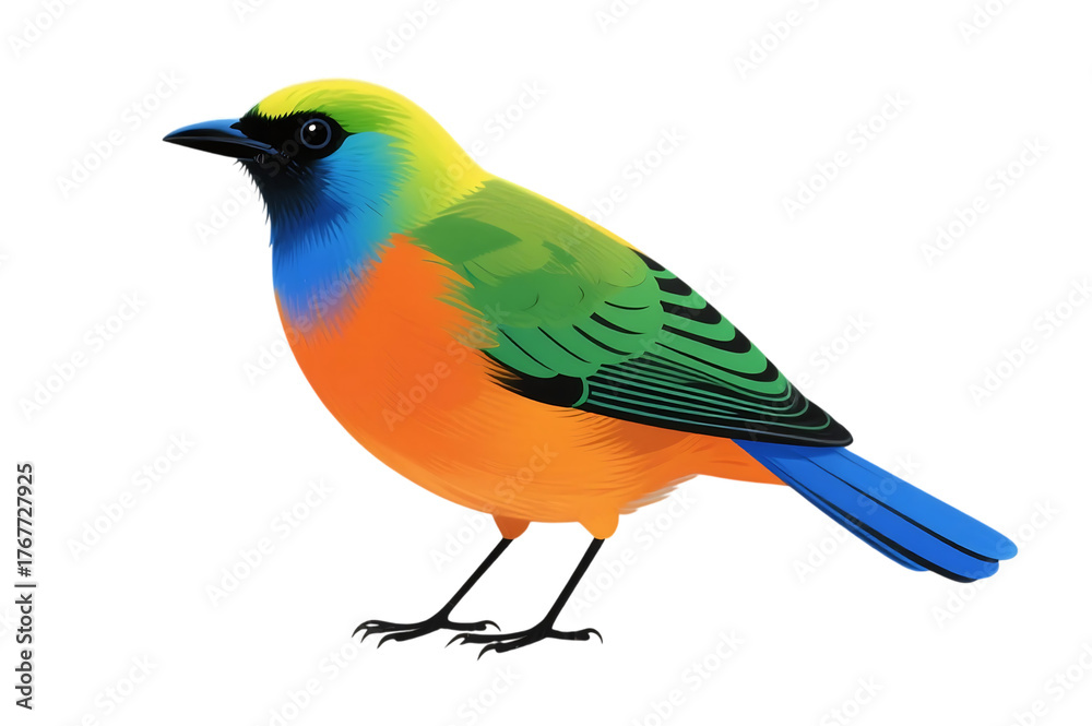 Obraz premium Vibrant bird illustration with colorful feathers