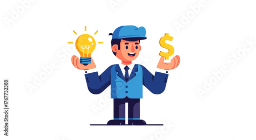 Business Concept: Idea And Dollar Sign Combination Illustrating Investment And Innovation