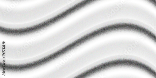 Wavy grain gradient texture. Black stippled flowing line background. Grunge noise dot work wallpaper for banner, poster, brochure. Undulate sandy backdrop with speckles, particles, granules. Vector