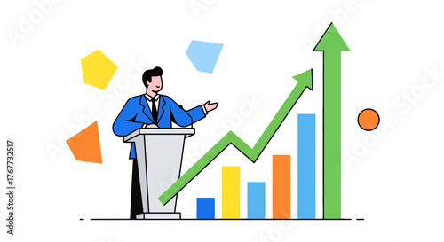 Business Presentation Depicting Financial Growth and Positive Economic Performance