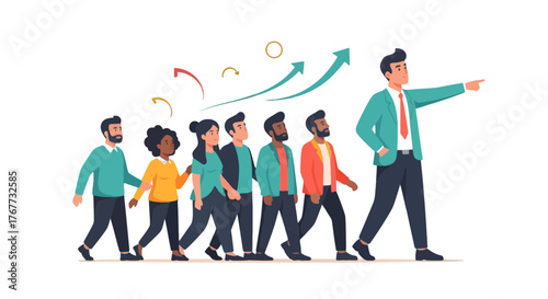 Business Leader Directing Team Towards Success With Innovative Strategies