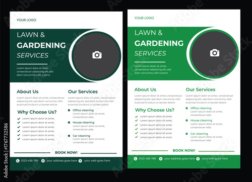 lawn and garden flyer design template landscaping services Tree and gardening service poster  Agro farm service flyer