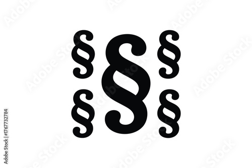 Multiple black paragraph symbols on a white background