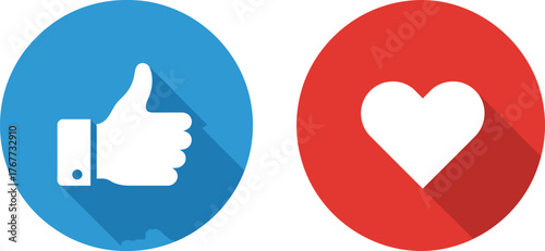 Social Media Like and Heart Icons