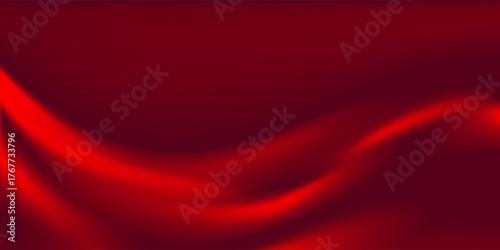 An abstract background features a gradient of red and dark red colors, creating a smooth, wave-like transition.