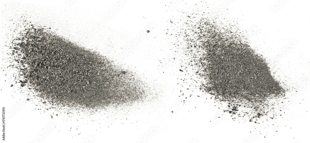 Fototapeta premium Set cigarette ash flying, isolated on white background and texture, clipping path