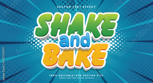 Shake and bake 3d editable text effect Template Suitable for cartoon style