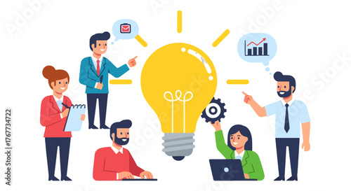 Business Team Brainstorming Innovative Ideas and Strategies for Success