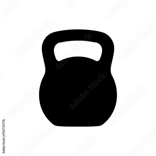 Flat kettle bell silhouette vector flat illustration design.