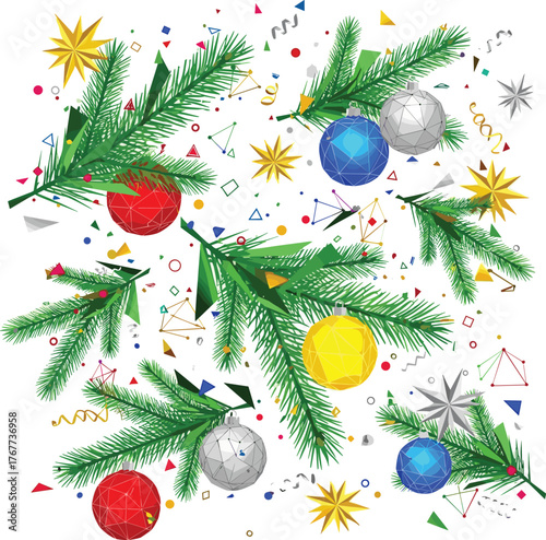 Geometric Christmas Fir Branch Collection.