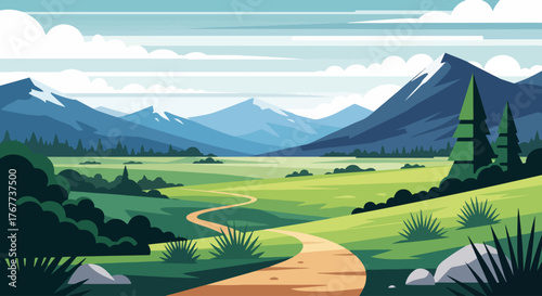 summer landscape with mountains