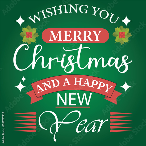 Merry Christmas Calligraphy lettering text symbol of Christianity hand drawn vector illustration sketch Beautiful greeting card with text Merry Christmas. Best T shirt design. Christmas