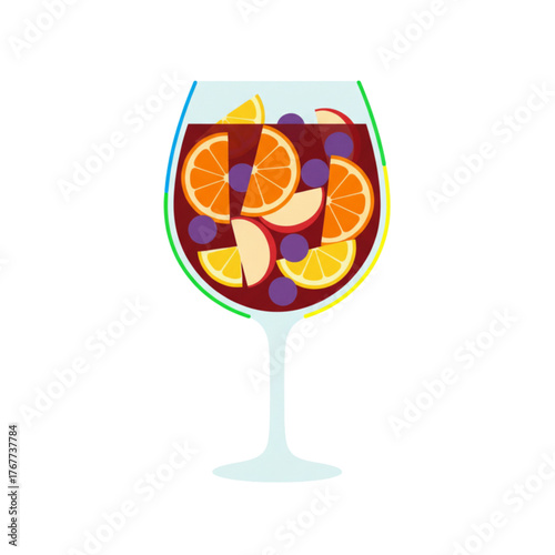 sangria glass with fruit