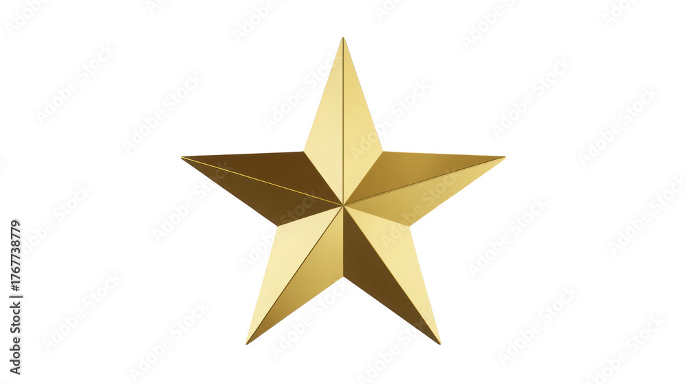 Obraz premium Christmas golden star isolated on transparent background, a symbol of achievement, success, and excellence, perfect for awards and recognition