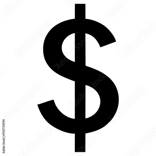 Dollor Sign Symbol Solid Vector silhouette icon .eps