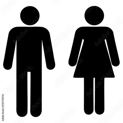 male and female gender symbols Vector silhouettes .eps
