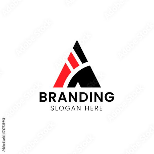 Typography Letter A swoosh logo