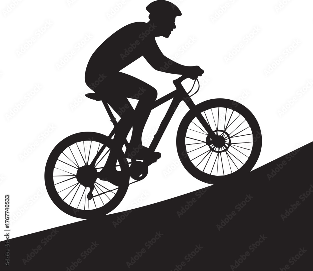 Obraz premium silhouette of a cyclist