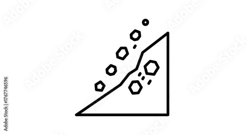 Abstract Illustration of Falling Rocks Representing a Natural Disaster Concept Design