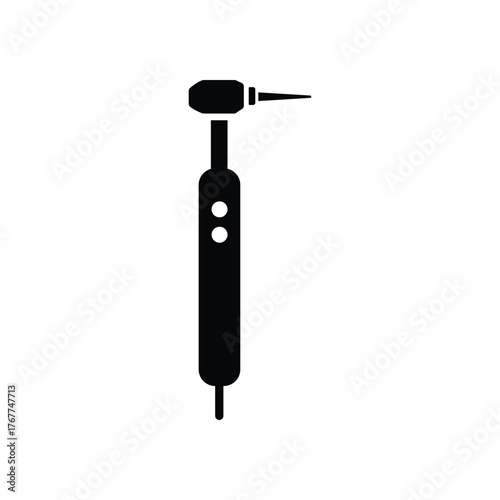 Modern dental handpiece icon simple silhouette of a dental drill tool for oral hygiene and dentistry applications