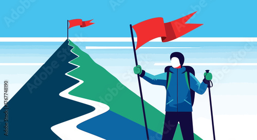 Achieving The Summit: A Visual Metaphor Explaining Success, Ambition, and Perseverance