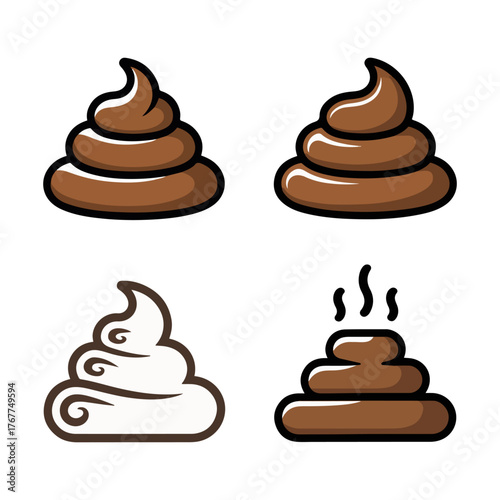 happy poop emoji vector icon illustration