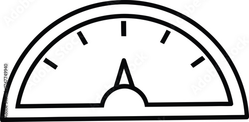 Dashboard Speedometer Line Art Vector Illustration Isolated on White Background