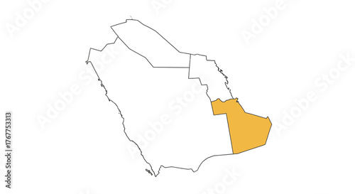 Map of Saudi Arabia highlighting the Eastern Province in orange.