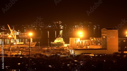 PORT OF LUANDA, NIGHT LIGHTS, ANGOLA 