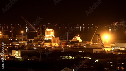 PORT OF LUANDA, NIGHT LIGHTS, ANGOLA 