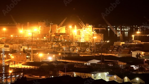 PORT OF LUANDA, NIGHT LIGHTS, ANGOLA 