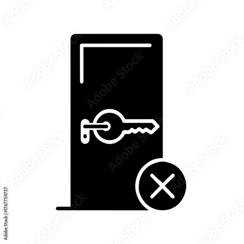 Locked Door Access Denied Icon - Restricted Entry and Security Failure