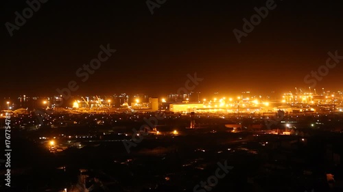 PORT OF LUANDA, NIGHT LIGHTS, ANGOLA 