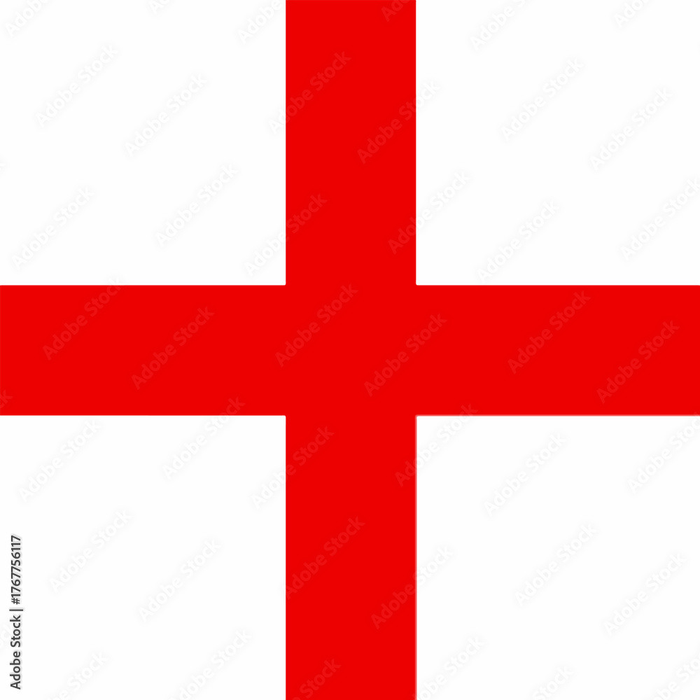 Obraz premium English national flag with a red St Georges cross on a white background Keywords: England, flag, national, symbol, patriotism