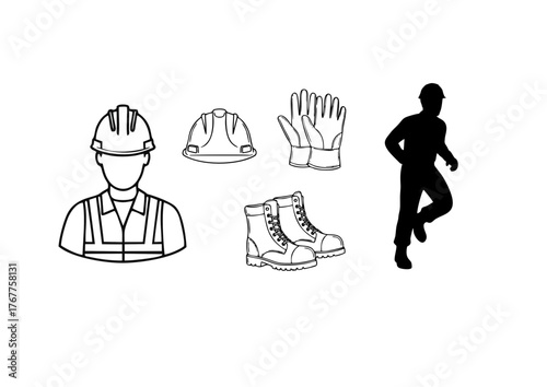 Flat Illustration Palm Oil Plantation Worker Harvesting Fruit Using Sickle